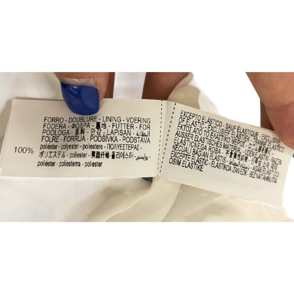 Zara Womens Midi Dress S Small White Blue Printed Elastic Waist 3099/246 NWD - Picture 10 of 14